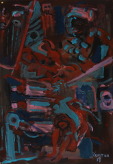 Noir (2019) : Acrylique sur Papier   110 x 75 cm.