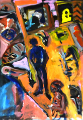 Rue (2019) : Acrylique sur Papier   70 x 50 cm.