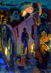 Pont Faidherbe (2019) : Acrylique sur Papier   110 x 75 cm.