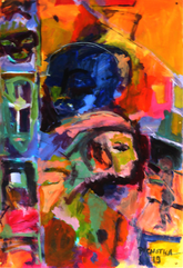 Orphé (2019) : Acrylique sur Papier   110 x 75 cm.