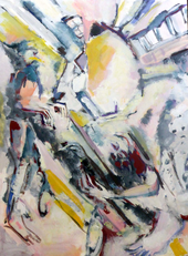 Paris Gare de Lyon 2 (2017) : Acrylique sur Papier   110 x 75 cm.