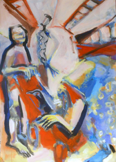 Paris Gare de Lyon 3 (2017) : Acrylique sur Papier   110 x 75 cm.