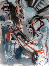 Paris Gare de Lyon 9 (2017) : Acrylique sur Papier   110 x 75 cm.