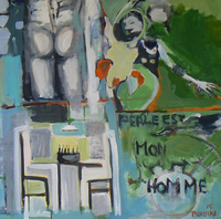 Perle est mon Homme (2015) : Acrylique sur Toile   100 x 100 cm.