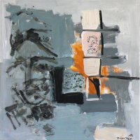 Photomaton 11 (2012) : Acrylique sur Papier marouflé   50 x 50 cm.