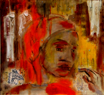 Sourire de pintade (2003) : Acrylique sur Toile   62 x 68 cm.