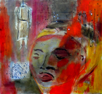 Sourire de pintade (2003) : Acrylique sur Toile   62 x 68 cm.