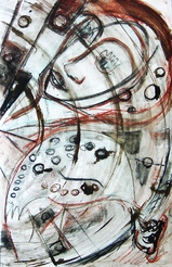 Sans Titre (2003) : Acrylique sur Papier   50 x 33 cm.