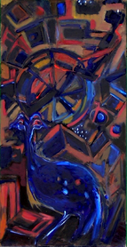 La nuit au cap (2003) : Acrylique sur Medium   80 x 41 cm.