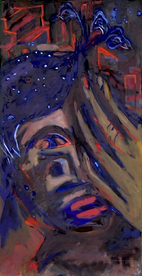 La nuit au cap (2003) : Acrylique sur Medium   80 x 41 cm.