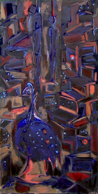 La nuit au cap (2003) : Acrylique sur Medium   80 x 41 cm.