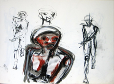 Sans Titre (2003) : Craie sur Papier   42 x 57 cm.