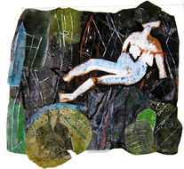 Champs de repos (2004) : Acrylique sur Papier   115 x 125 cm.