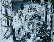 Nuit silencieuse (2004) : Acrylique sur Papier   50 x 65 cm.