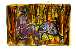 Sans Titre (2004) : Acrylique sur Papier   50 x 33 cm.
