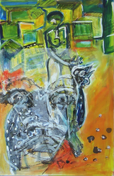 Sans Titre (2004) : Acrylique sur Papier   50 x 33 cm.