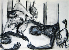 Sans Titre (2004) : Craie sur Papier   42 x 57 cm.