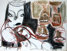 Sans Titre (2004) : Craie sur Papier   42 x 57 cm.