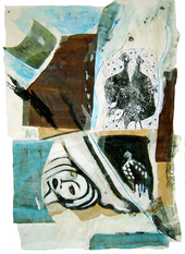 La vie de tous les jours (2005) : Acrylique sur Papier   130 x 90 cm.