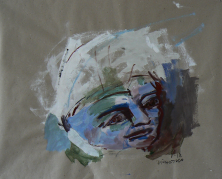 Sans Titre (2013) : Acrylique sur Papier craft   70 x 88 cm.