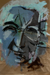 Sans Titre (2013) : Acrylique sur Papier craft   152 x 100 cm.