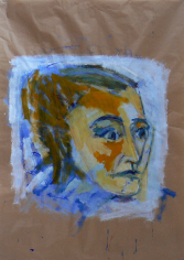 Sans Titre (2013) : Acrylique sur Papier craft   142 x 100 cm.