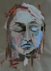 Delphine (2013) : Acrylique sur Papier craft   130 x 100 cm.