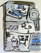 Puppenhaus (2010) : Encre sur Papier   65 x 50 cm.