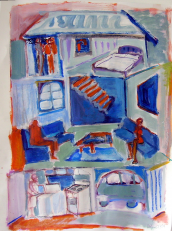 Bleu Velours (2010) : Encre sur Papier   65 x 50 cm.