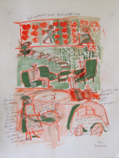 Les Enfants sont dans le Décor (2010) : Encre sur Papier   65 x 50 cm.