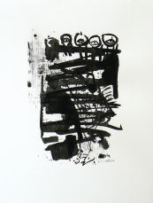 Quand le Vieux Grillon Chante 8 (2014) : Encre sur Papier   65 x 50 cm.