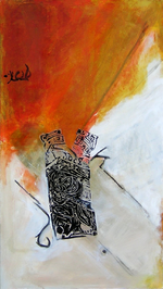 Sans Titre (2005) : Acrylique sur Toile   80 x 45 cm.