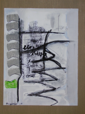 Roland est mort -Tu es parti en hiver - alors que l'herbe etait encore verte - sans attendre la neige (2008) : Encre sur Papier   32 x 25 cm.