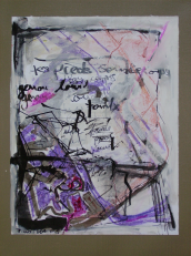 Tes pieds sous ce corps -ton corps -genou lourd -tombé -lourdement -une fois -pour toujours (2008) : Encre sur Papier   32 x 25 cm.