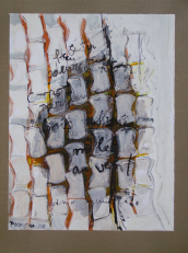 Sentir -l'odeur de ton corps - parfum de bois raffinés -et de boutiques rares - mêlé au vent (2008) : Encre sur Papier   32 x 25 cm.