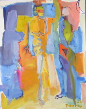 La Rencontre  (2007) : Huile sur Toile   50 x 40 cm.