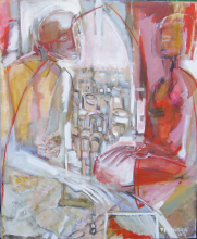 Entretien (2007) : Acrylique sur Toile   115 x 95 cm.