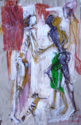 La Jupe Verte (2007) : Craie sur Papier   105 x 70 cm.