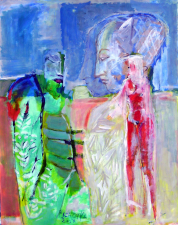 Têtes (2007) : Acrylique sur Papier   100 x 79 cm.