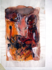 Entretient (2007) : Encre sur Papier   45 x 26 cm.