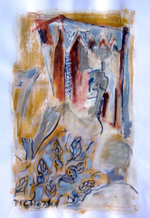 Le Voyage (2007) : Acrylique sur Papier   65 x 50 cm.