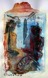 Entretien 4 (2007) : Encre sur Papier   50 x 33 cm.