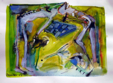 Rencontre (2007) : Encre sur Papier   24 x 32 cm.