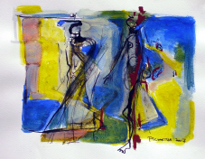 Rencontre (2007) : Encre sur Papier   24 x 32 cm.