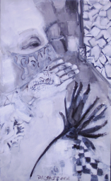 L'Entretien (2008) : Huile sur Toile   61 x 38 cm.