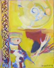 Femme Regardant Le Soleil  (2008) : Huile sur Toile   50 x 40 cm.