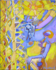 Femme Regardant Le Soleil  (2008) : Huile sur Toile   50 x 40 cm.