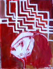 La Fenêtre (2008) : Acrylique sur Papier   65 x 50 cm.