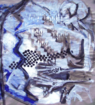 Empreinte (2008) : Encre sur Papier craft   69 x 64 cm.