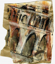 Cité 2 (2009) : Encre sur Papier   14 x 12 cm.